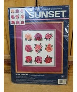 Vintage 1996 Dimensions Sunset Counted Cross Stitch Kit 13626 Rose Displ... - $54.35 CAD