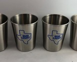 NEW Lot of 4 Bud Light Beer Texas State Stainless Steel Cups 3-1/4&quot; x 2-... - $19.79