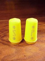 Retro Yellow Tall Plastic Salt and Pepper Shakers  - £7.15 GBP