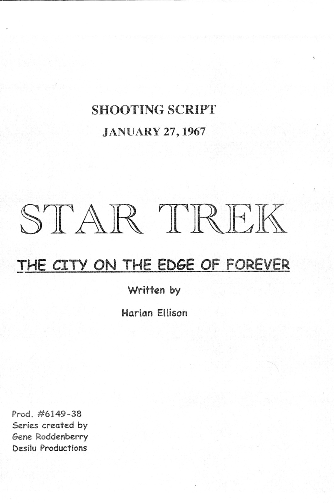 STAR TREK: CITY ON THE EDGE OF FOREVER by Harlan Ellison 1967 TV series ... - $21.99