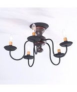 Thorndale Semi Flushmount wood Ceiling Light in Espresso w/Salem Brick - $443.82 CAD