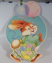 Vintage Easter Bunny Balloons American Greetings Die Cut Cardboard Decor... - £7.46 GBP