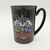 Las Vegas Player Coffee Mug Skull Chips Aces Dice Black Red Collector Gambler - £14.84 GBP