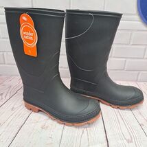 Wonder Nation Youth Boys Black TPE Rubber Lined Slip-on Chore Rain Boots: 1 - $18.95