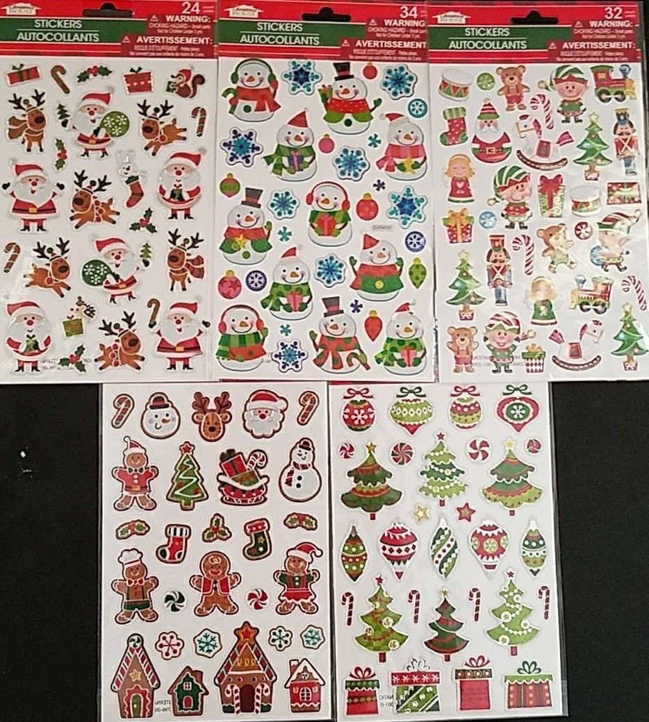 Christmas Metallic Stickers Bulb Reindeer Snowflake Snowmen Tree,  XM17,... - $2.99