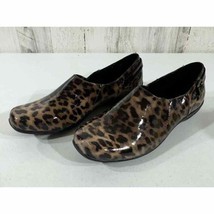 Life Stride Womens Drenched Clog Shoes Brown Black Leopard Shiny Size 10 - $17.31