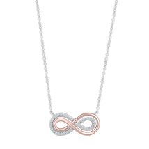 1/4 Carat Moissanite Infinity Pendant Necklace for Women in 18k Two tone Gold Pl - £46.23 GBP