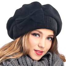 Women&#39;S 100% Wool Bucket Hat Felt Cloche Beret Dress Winter Beanie Hats (Beret-B - £30.10 GBP