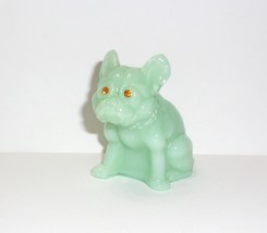 Westmoreland Glass Mold Jadeite Jade Green French Bulldog Figurine - $38.75