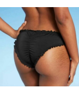 Women&#39;s Shade &amp; Shore Extra Cheeky Ruffle Bikini Swim Bottom - BLACK - S... - $13.00 CAD