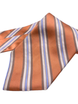 Calvin Klein Tie Imported Silk Orange Blue White Striped Necktie Mens Ca... - $23.79