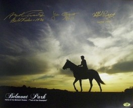 Belmont Stakes Winners signed Belmont Park Sunrise Horse Racing 16x20 Photo w/ 3 - $98.95