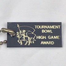Tournament Bowl High Game Award Keychain Bowling Vintage Good Luck - £7.86 GBP