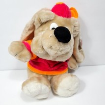 Wrinkled Blood Hound Brown Dog Plush Stuffed Animal Red Orange Hat Shirt... - £18.13 GBP