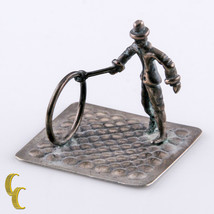 Clown En Argent Miniature Pour Maison De Poupée Avec Cerceau De Cirque - £109.53 GBP