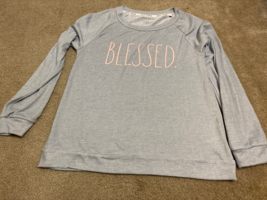 Rae Dunn Blessed gray long sleeve graphic shirt  Size: S NWOT - £14.76 GBP