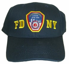 FDNY Baseball Hat Police Badge Fire Department Of NYC Navy &amp; Gold One Size - £11.23 GBP