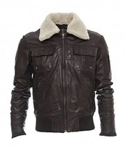 Bestzo Men&#39;s Fashion Real Cow Leather Top Quality Martyn Jacket Brown M - £188.00 GBP