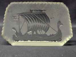 Langskip Warship Viking Ship Crystal Art Glass Paperweight Norse Scandin... - $315.36 MXN