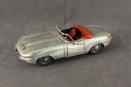 Vintage Metal Display Toy Car Model Silver &amp; Red 265WKD 12.5&quot; E Type Jaguar - £19.29 GBP
