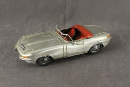 Vintage Metal Display Toy Car Model Silver &amp; Red 265WKD 12.5&quot; E Type Jaguar - £19.39 GBP