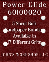 Power Glide 60100020 - 1/4 Sheet - 17 Grits - No-Slip - 5 Sandpaper Bulk... - £3.94 GBP