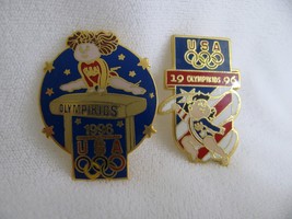 1996 Atlanta Olympics Pair of Cabbage Patch Kids Gymnastic Olympikids Pins  - £23.89 GBP