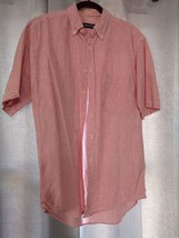 Puritan Button Down Short Sleeve Shirt Men&#39;s Small Red &amp; White Cotton - £7.00 GBP