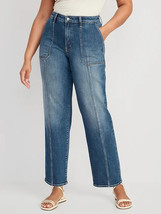 Old Navy OG Loose Jeans Womens 14 Petite Blue Utility High Rise Stretch NEW - £20.89 GBP