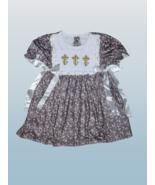 NEW Boutique Easter Cross Girls Short Sleeve Floral Dress - £8.81 GBP