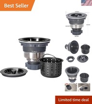 3-1/2 Inch Black Stainless Steel Sink Drain Assembly Kit for Easy Instal... - $43.50
