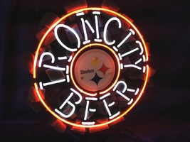 NFL Upper Pittsburgh Steelers Iron City Beer Bar Neon Light Sign 16&#39;&#39; x 16&quot; - £397.64 GBP
