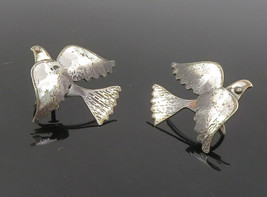 925 Sterling Silver - Vintage Oxidized Bird Motif Non Pierce Earrings - EG4726 - £38.22 GBP