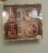 025B NIB Set of Cypress Home Coffee Mugs Coasters Cafe Latte Cappuccino ... - $16.99