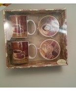 025B NIB Set of Cypress Home Coffee Mugs Coasters Cafe Latte Cappuccino ... - £13.42 GBP