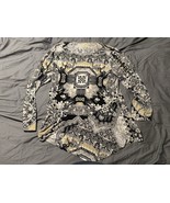 OneWorld XL Women’s Boho Tunic Top Black Beige Long Sleeve Stretch Kni - €12,00 EUR