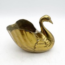 Vintage Small Swan Brass Planter - £15.68 GBP