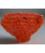 Vintage Berkliff Red Sheer Ruffle Black Bow Pantie Panty Size 6 Rare! - £196.69 GBP