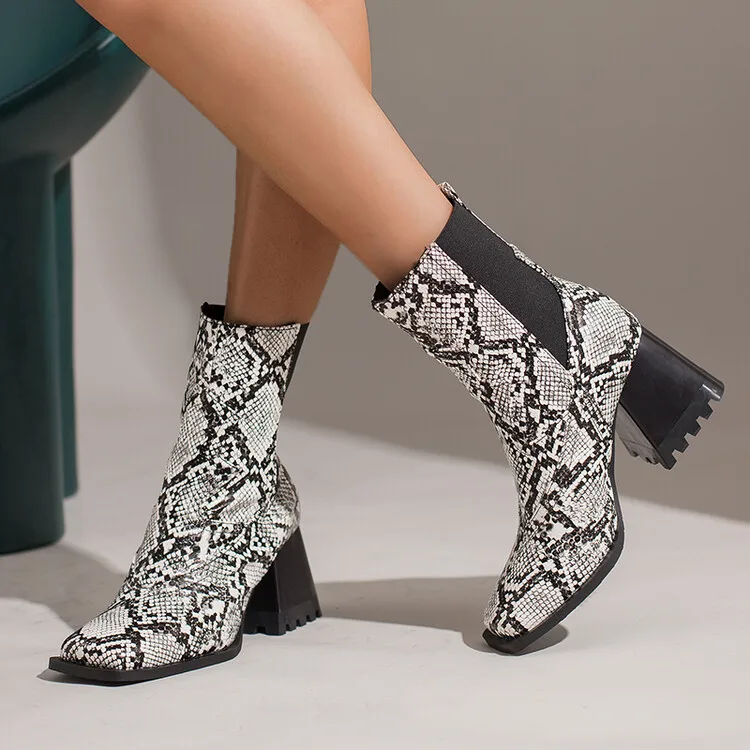 2024 Women Wee  Boots Patent Leather boy Ankle Boots  Print Western girl Boots F - $134.69