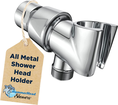 ALL METAL Handheld Shower Head Holder - CHROME - Adjustable Shower Wand Holder w - £30.81 GBP