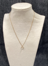 Park Lane Dainty Necklace Gold Tone Teardrop Pendant Crystals Faux Pearl... - £7.51 GBP