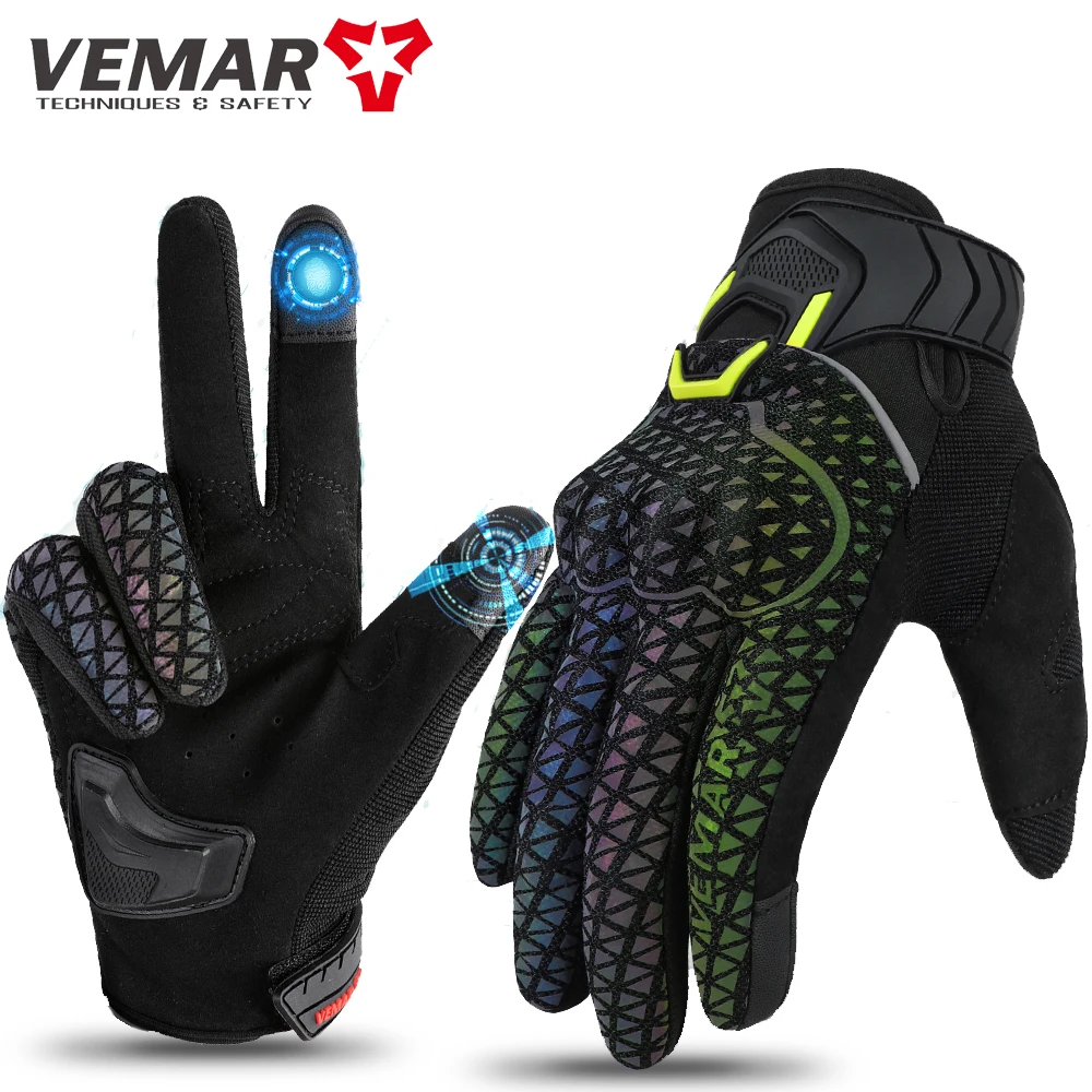 SUOMY Motorcycle Glove Summer Man Breathable Mesh TPU Reflective Motocross - £18.46 GBP+