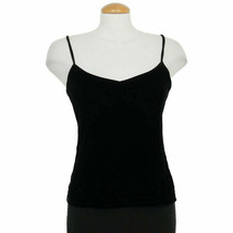 Eileen Fisher Black Stretch Velvet V-Neck Camisole Cami Top S - £63.94 GBP