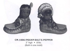 Indian Salt Pepper Ceramic Mold Boy Girl Moccasin Coles 1006 EXCELLENT 3x3 - $34.60