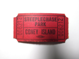 Coney Island Steeplechase Amusement Park Ticket Stub Unused 1950&#39;s New Y... - £11.00 GBP