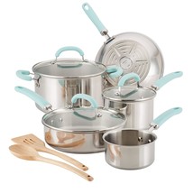 Rachael Ray Create Delicious Stainless Steel Cookware Set, 10-Piece Pots and Pan - £183.05 GBP