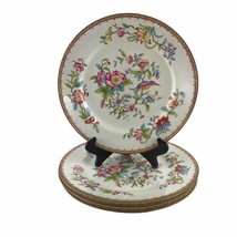 Antique Vintage Coalport Pembroke Handpainted China 4 Dinner Plates Bird Floral - £143.42 GBP