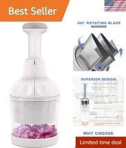 Efficient Manual Food Chopper: Quick Salad Prep &amp; Safe Cutting for Home ... - $31.49