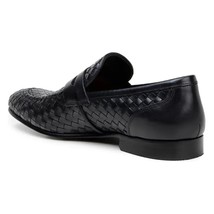 Belvedere Luca Italian Leather Penny Loafer Slip On Shoes Black image 5