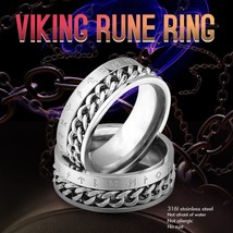 Beier 316L Stainless Steel Fashion Style nose viking rotatable chain and rune Ri - £7.47 GBP